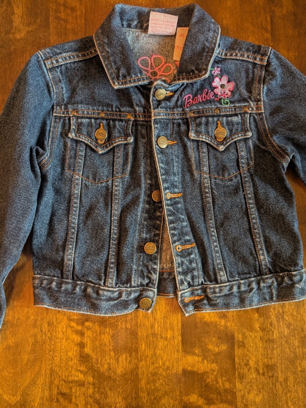 Vintage Barbie Avenue Girls Dark Blue Denim Jacket/ Size Girl 6